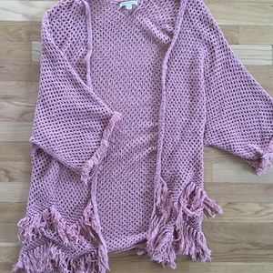 light coral boho cardigan